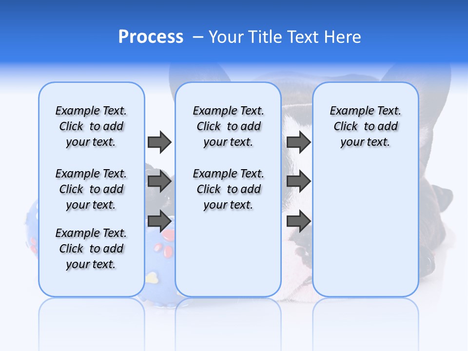 A Black And White Dog Laying On Top Of A Blue Toy PowerPoint Template