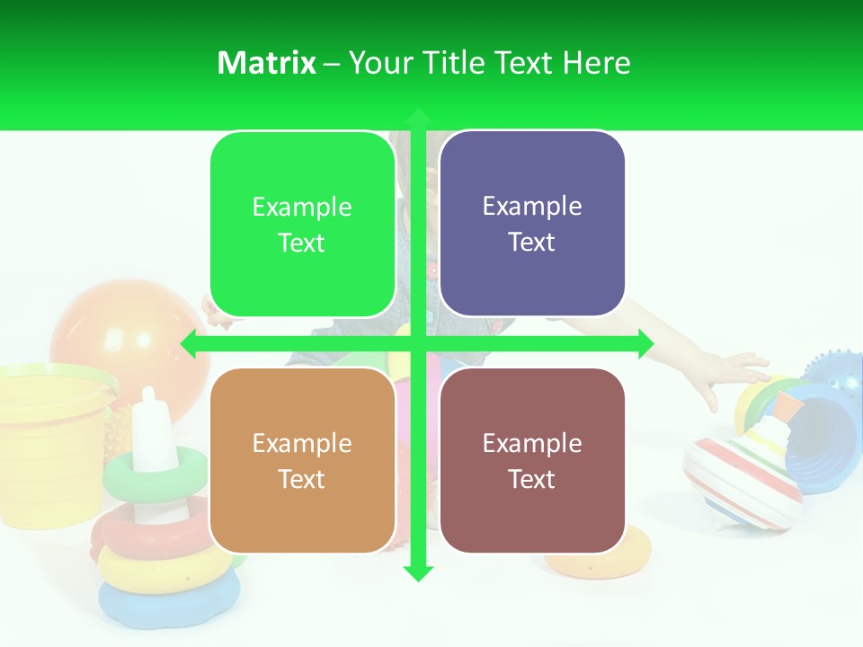 A Baby Playing With Toys On A White Background PowerPoint Template