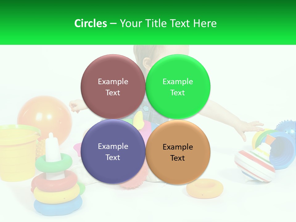 A Baby Playing With Toys On A White Background PowerPoint Template