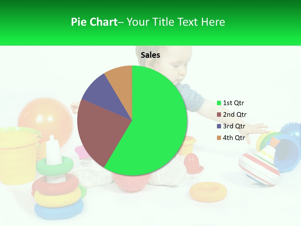 A Baby Playing With Toys On A White Background PowerPoint Template