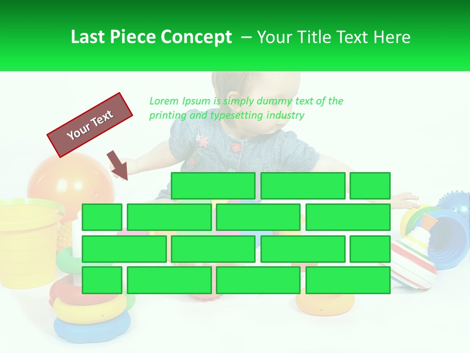 A Baby Playing With Toys On A White Background PowerPoint Template