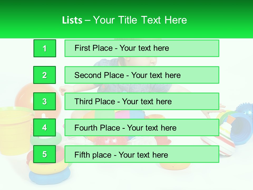 A Baby Playing With Toys On A White Background PowerPoint Template
