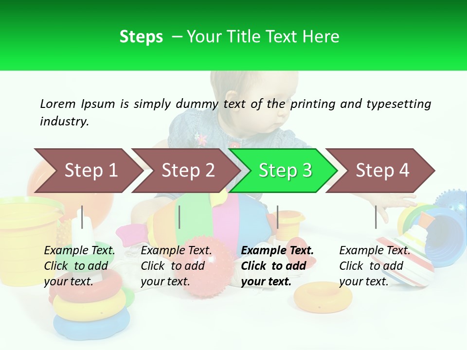 A Baby Playing With Toys On A White Background PowerPoint Template