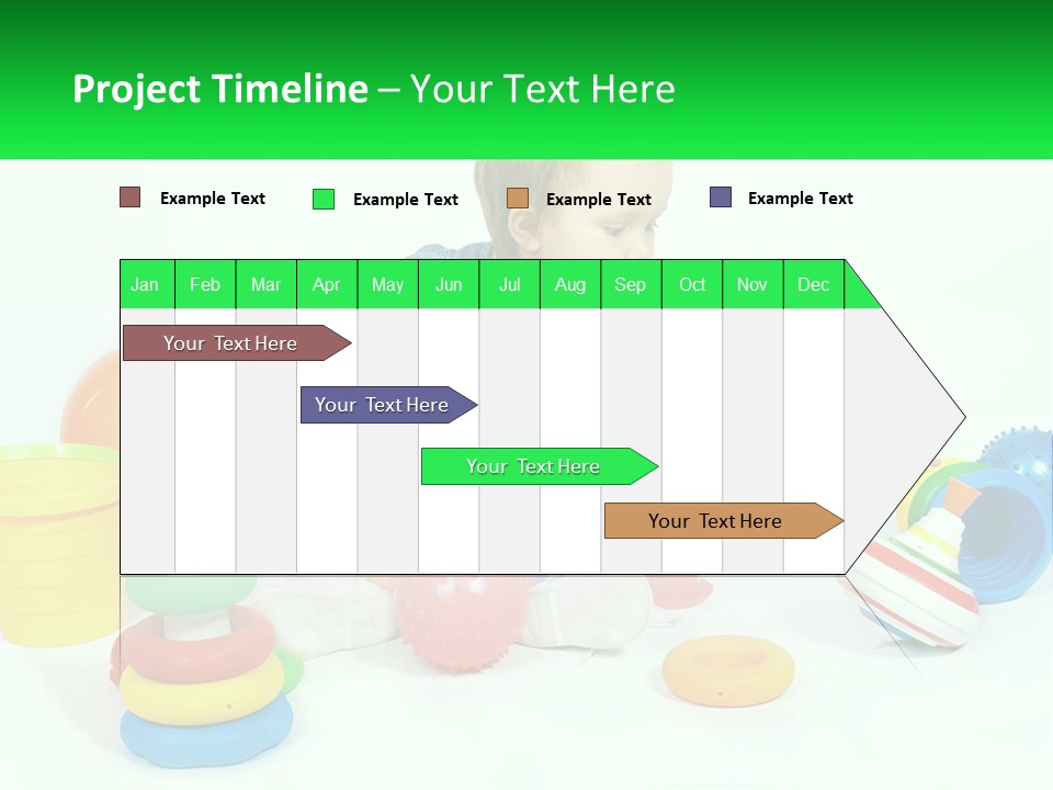 A Baby Playing With Toys On A White Background PowerPoint Template
