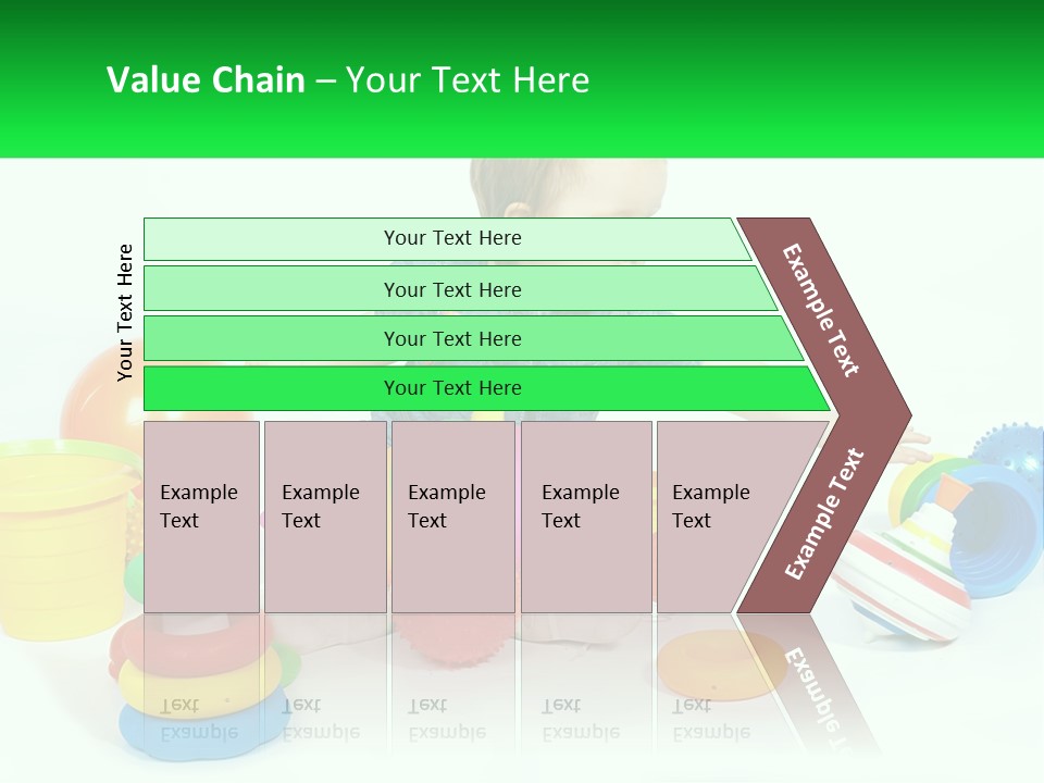 A Baby Playing With Toys On A White Background PowerPoint Template