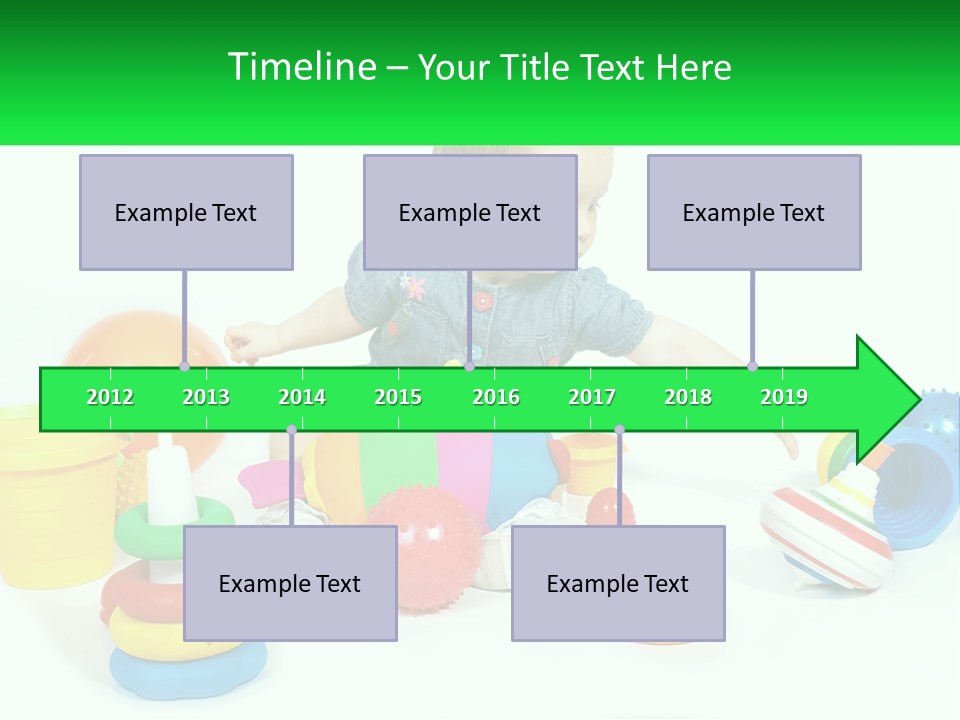 A Baby Playing With Toys On A White Background PowerPoint Template