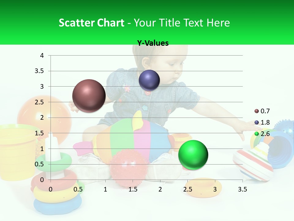 A Baby Playing With Toys On A White Background PowerPoint Template