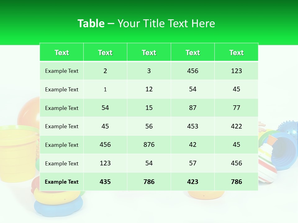 A Baby Playing With Toys On A White Background PowerPoint Template