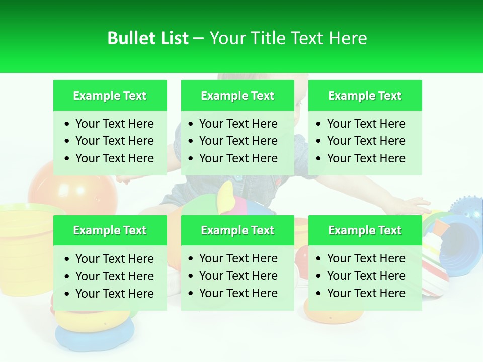 A Baby Playing With Toys On A White Background PowerPoint Template