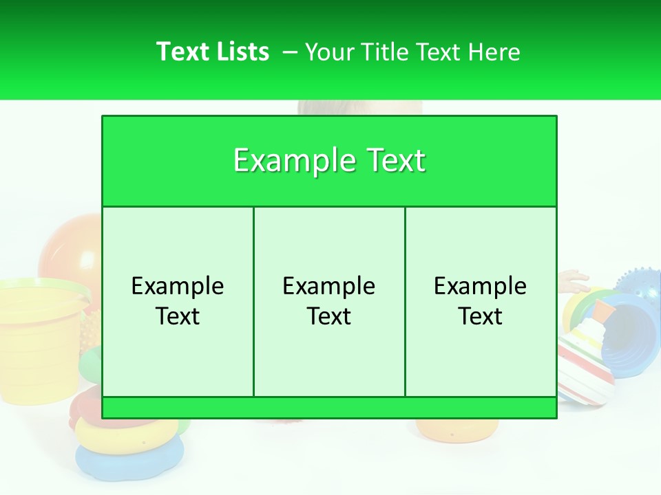A Baby Playing With Toys On A White Background PowerPoint Template