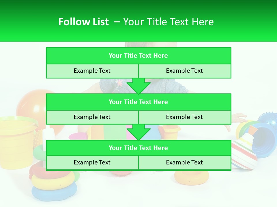A Baby Playing With Toys On A White Background PowerPoint Template