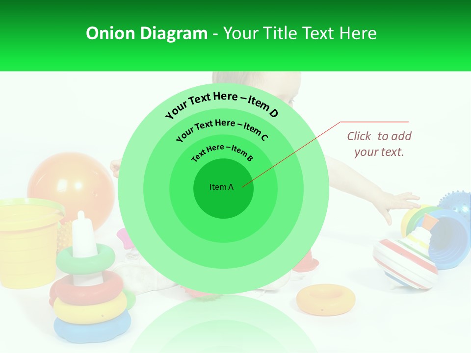 A Baby Playing With Toys On A White Background PowerPoint Template