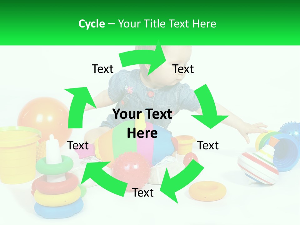 A Baby Playing With Toys On A White Background PowerPoint Template