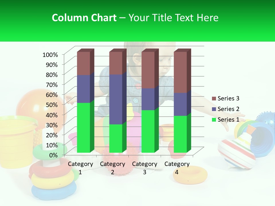 A Baby Playing With Toys On A White Background PowerPoint Template