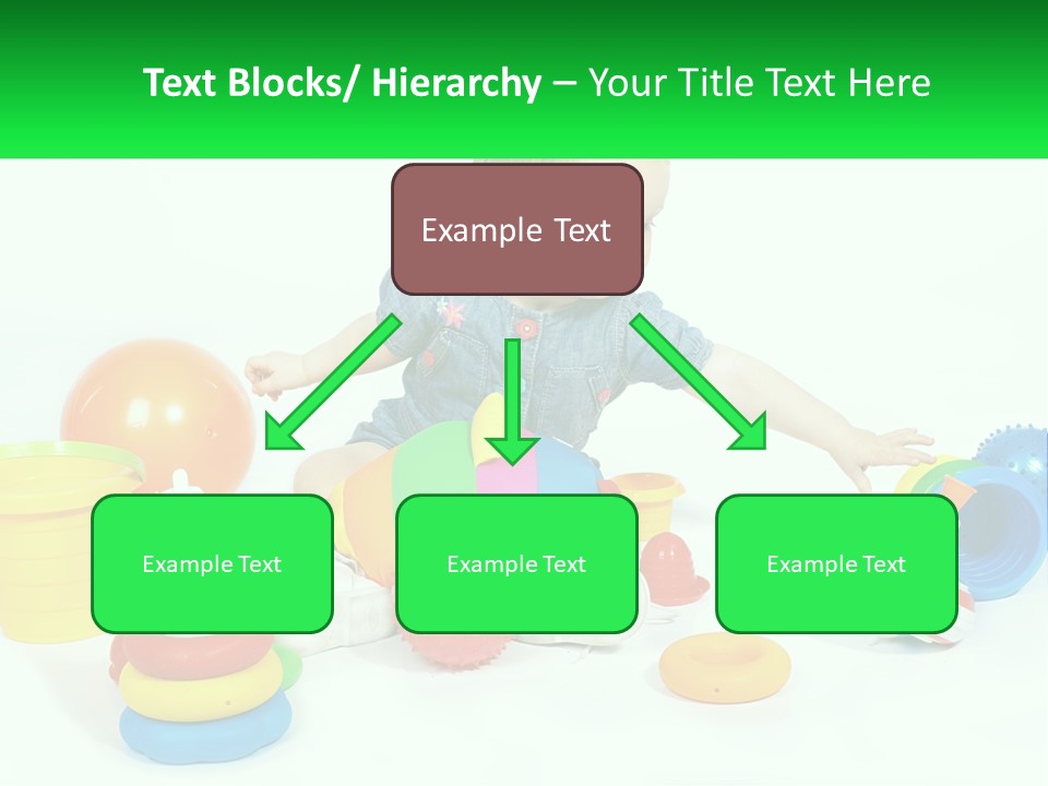 A Baby Playing With Toys On A White Background PowerPoint Template