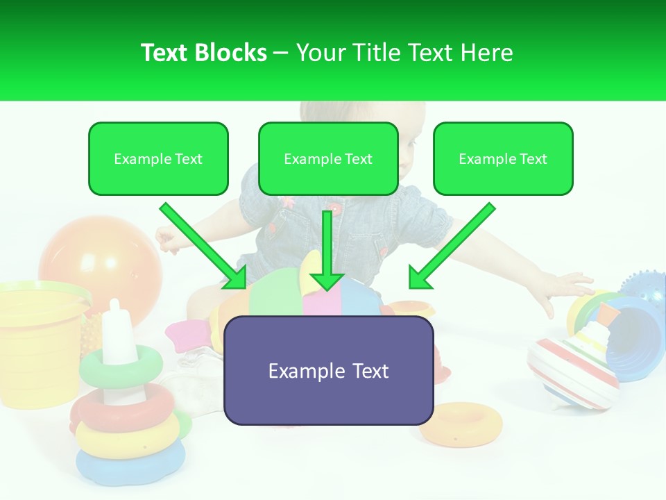 A Baby Playing With Toys On A White Background PowerPoint Template