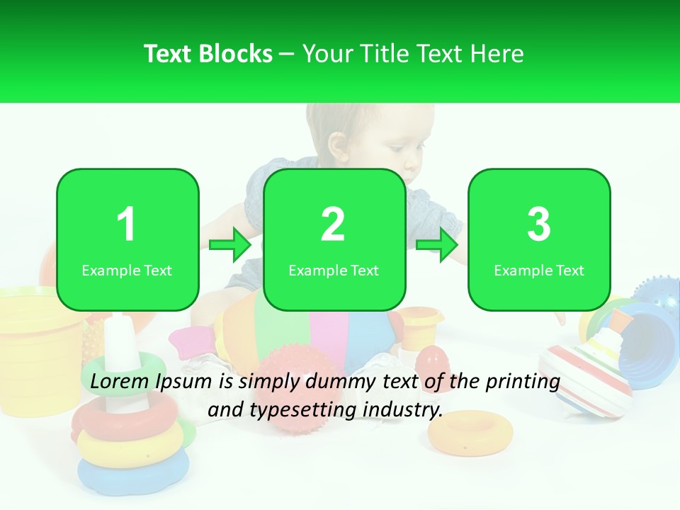 A Baby Playing With Toys On A White Background PowerPoint Template