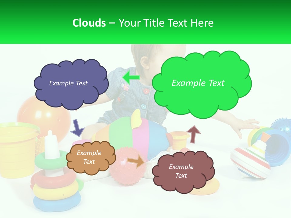 A Baby Playing With Toys On A White Background PowerPoint Template