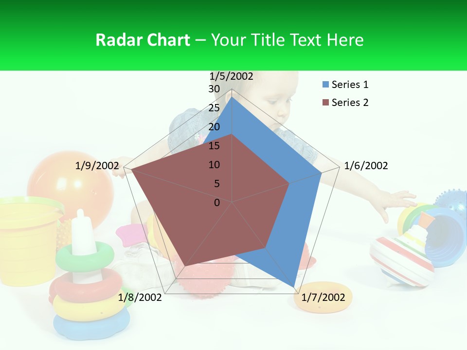 A Baby Playing With Toys On A White Background PowerPoint Template