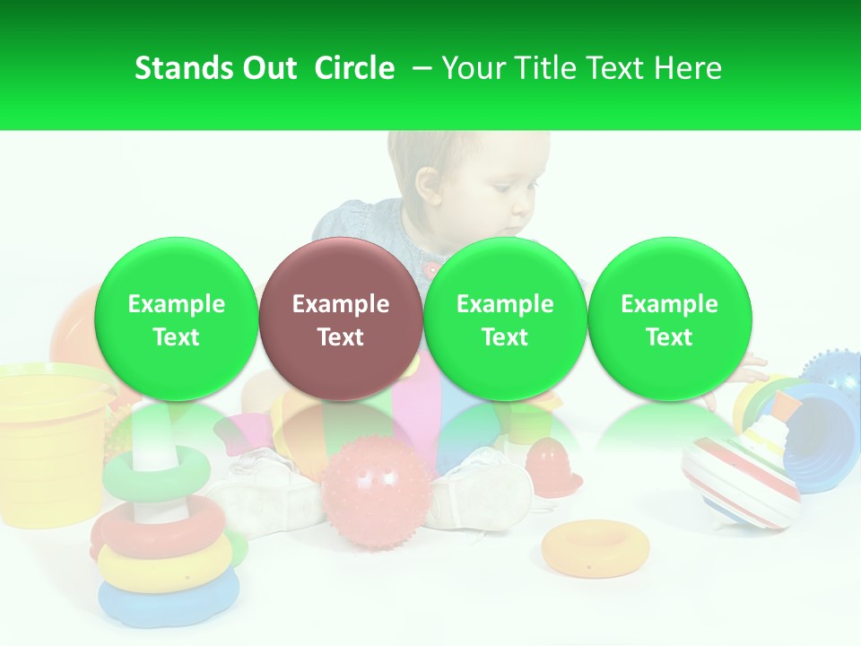 A Baby Playing With Toys On A White Background PowerPoint Template