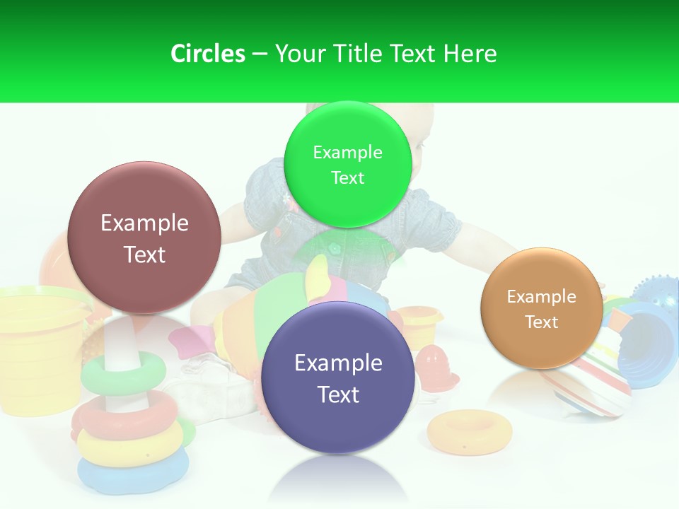 A Baby Playing With Toys On A White Background PowerPoint Template