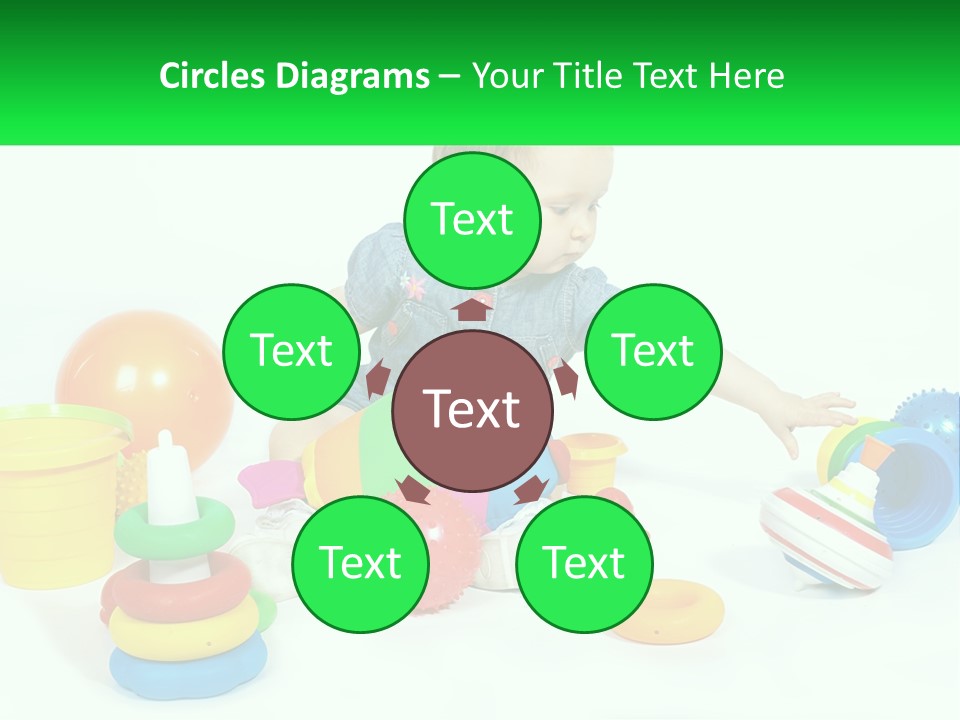 A Baby Playing With Toys On A White Background PowerPoint Template