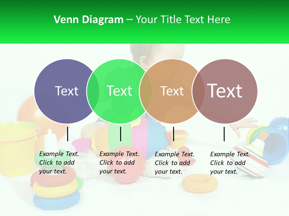 A Baby Playing With Toys On A White Background PowerPoint Template