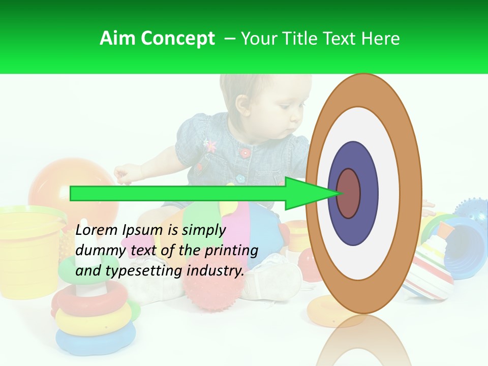 A Baby Playing With Toys On A White Background PowerPoint Template