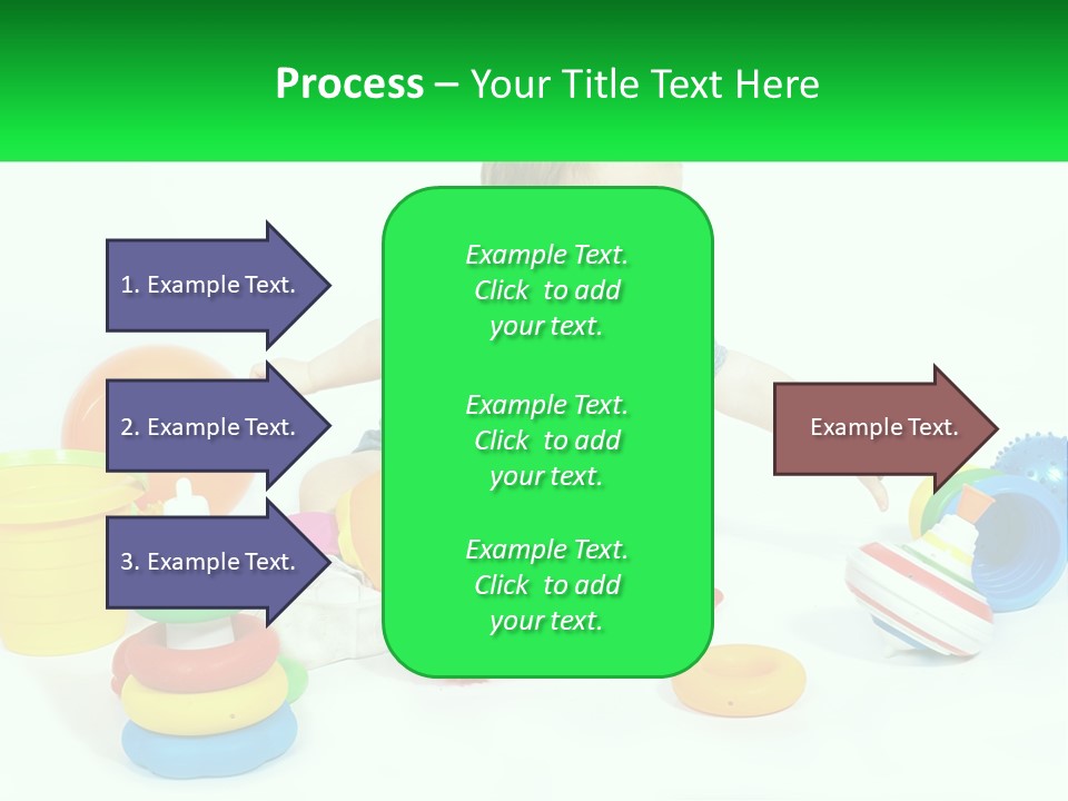 A Baby Playing With Toys On A White Background PowerPoint Template