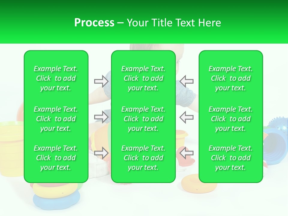 A Baby Playing With Toys On A White Background PowerPoint Template