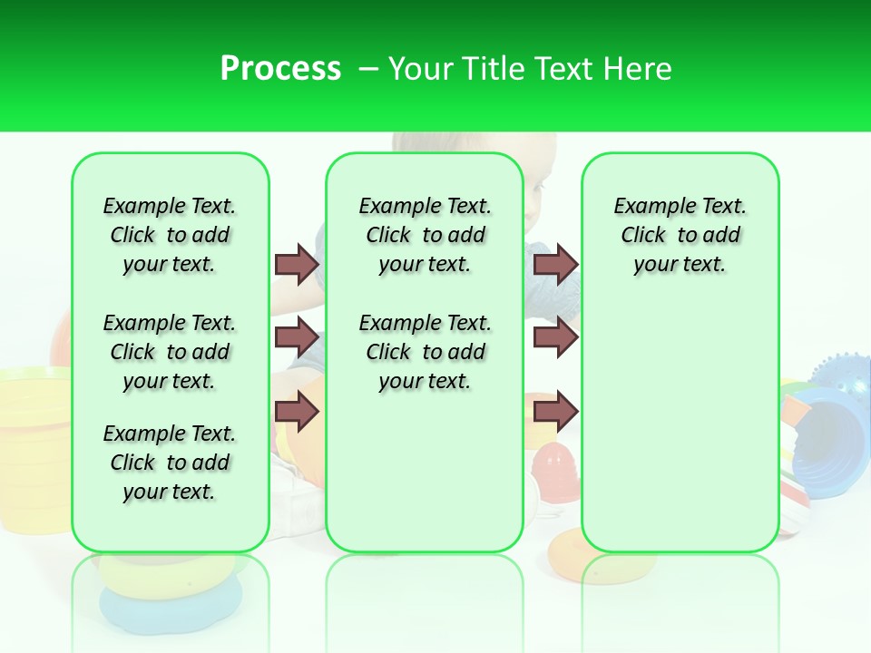 A Baby Playing With Toys On A White Background PowerPoint Template