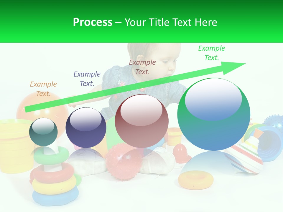 A Baby Playing With Toys On A White Background PowerPoint Template