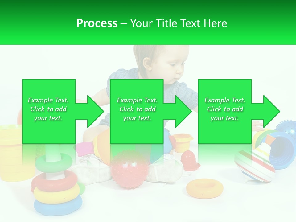 A Baby Playing With Toys On A White Background PowerPoint Template