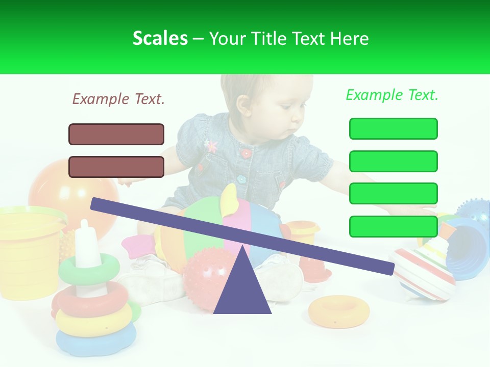 A Baby Playing With Toys On A White Background PowerPoint Template