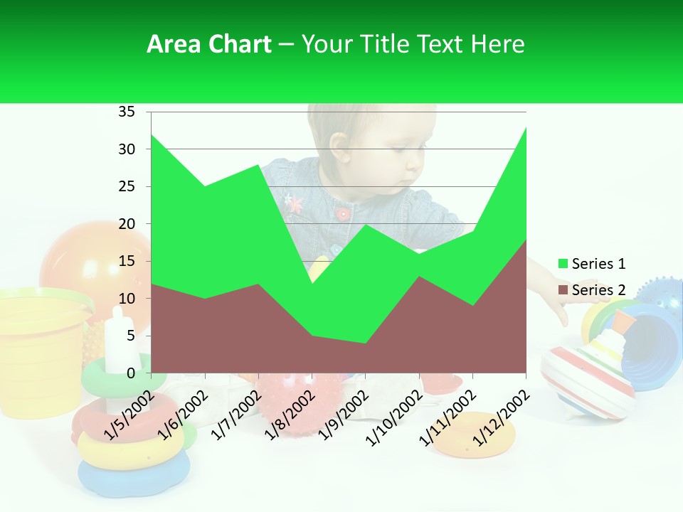 A Baby Playing With Toys On A White Background PowerPoint Template