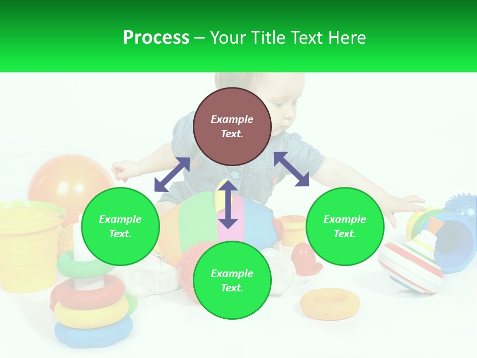 A Baby Playing With Toys On A White Background PowerPoint Template