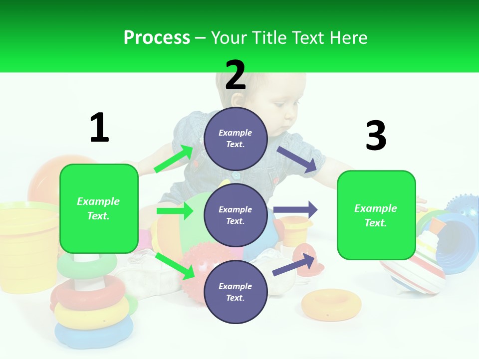 A Baby Playing With Toys On A White Background PowerPoint Template