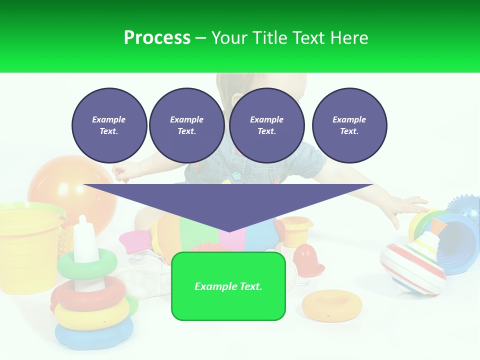 A Baby Playing With Toys On A White Background PowerPoint Template