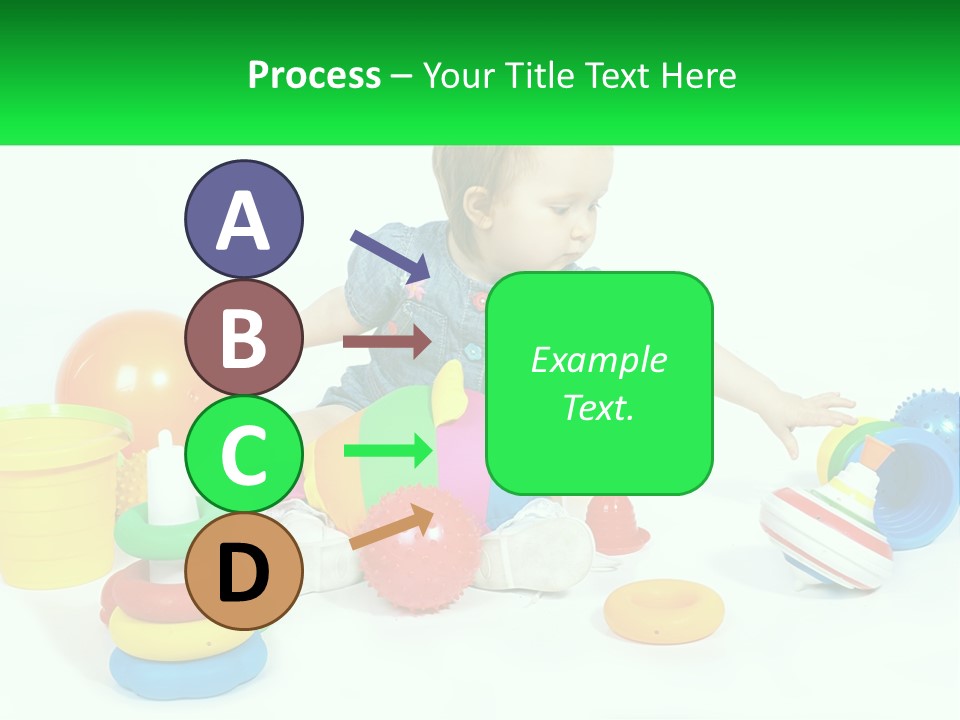 A Baby Playing With Toys On A White Background PowerPoint Template