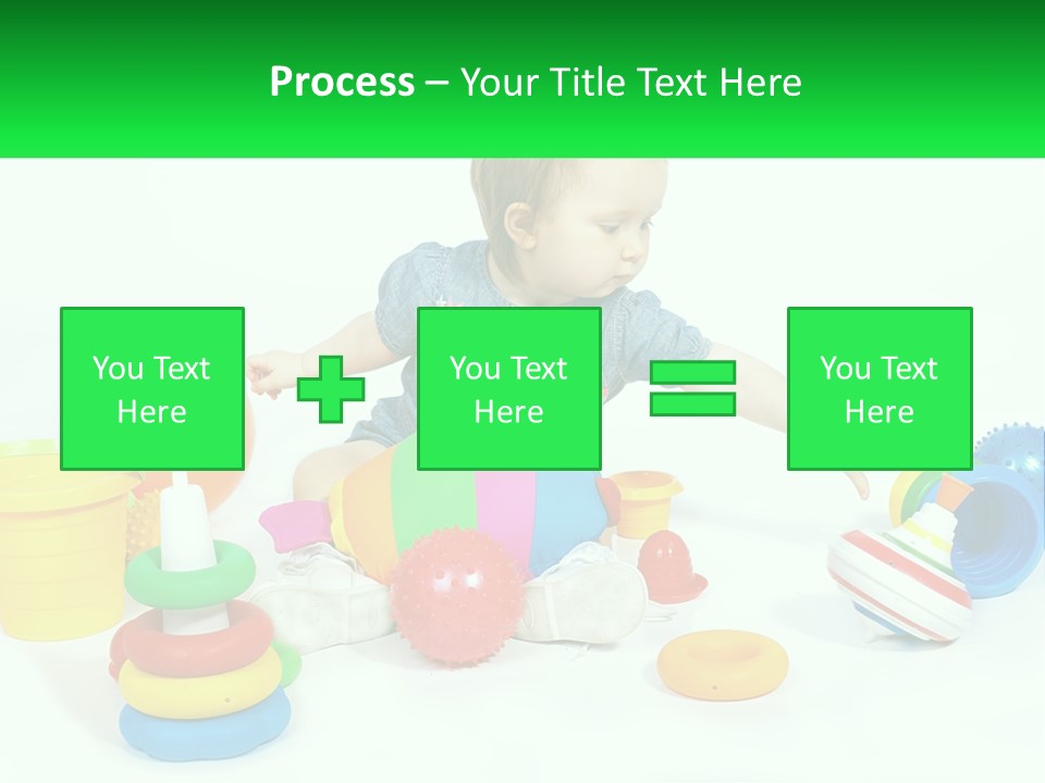 A Baby Playing With Toys On A White Background PowerPoint Template