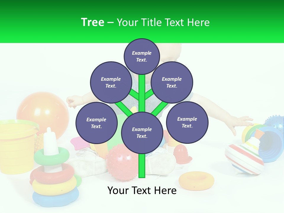 A Baby Playing With Toys On A White Background PowerPoint Template