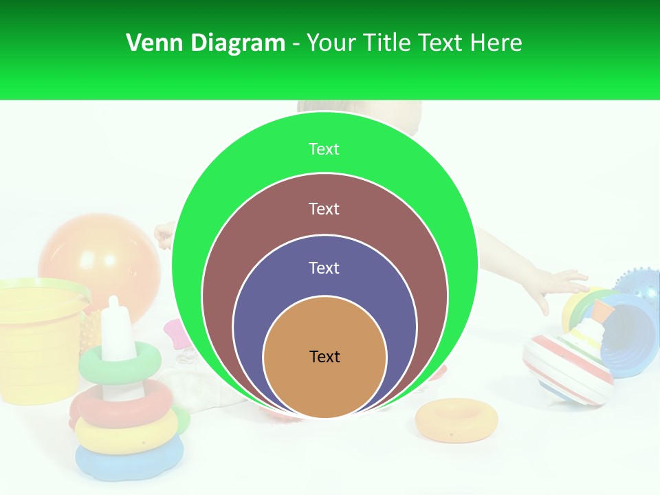 A Baby Playing With Toys On A White Background PowerPoint Template
