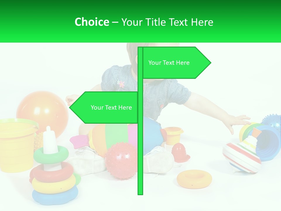 A Baby Playing With Toys On A White Background PowerPoint Template