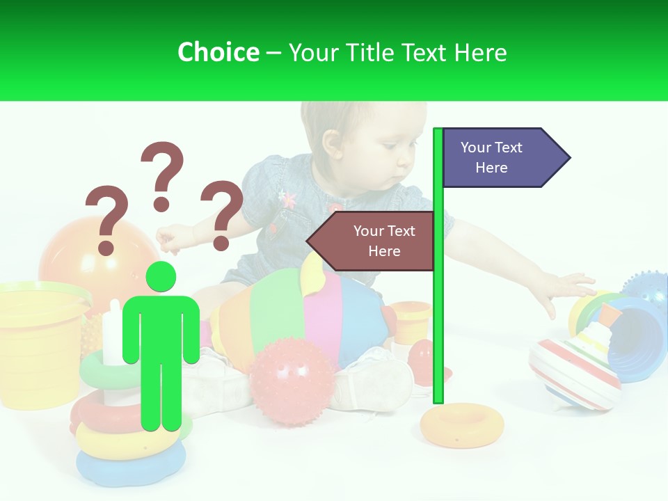 A Baby Playing With Toys On A White Background PowerPoint Template