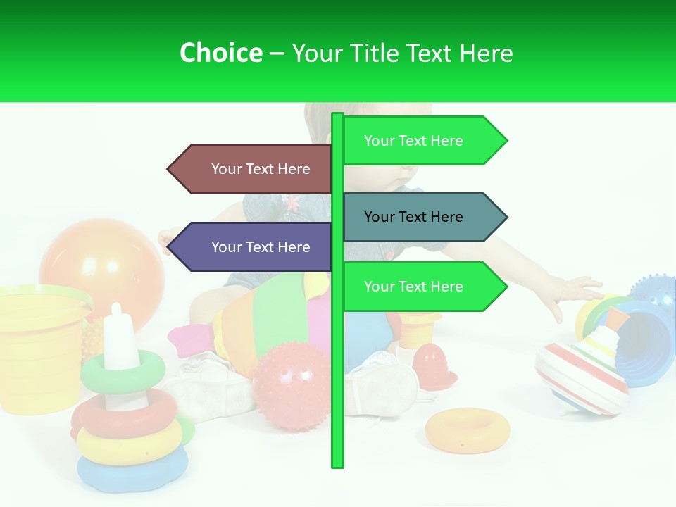 A Baby Playing With Toys On A White Background PowerPoint Template