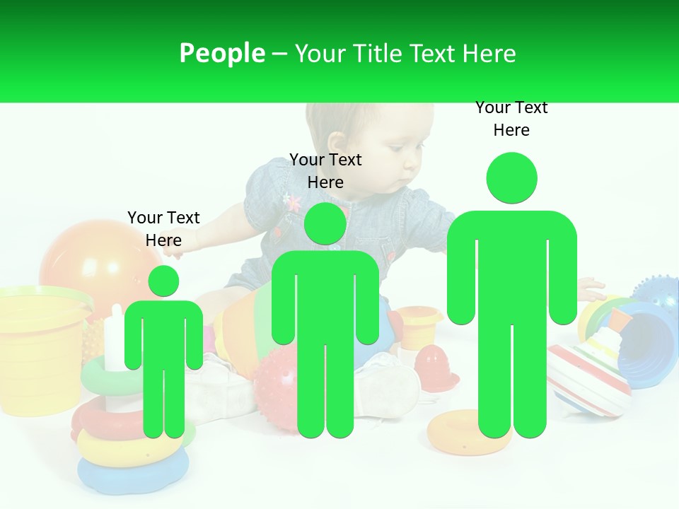 A Baby Playing With Toys On A White Background PowerPoint Template