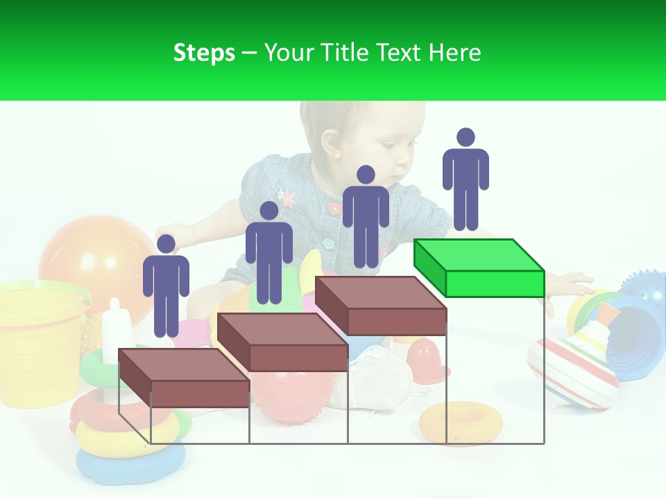 A Baby Playing With Toys On A White Background PowerPoint Template