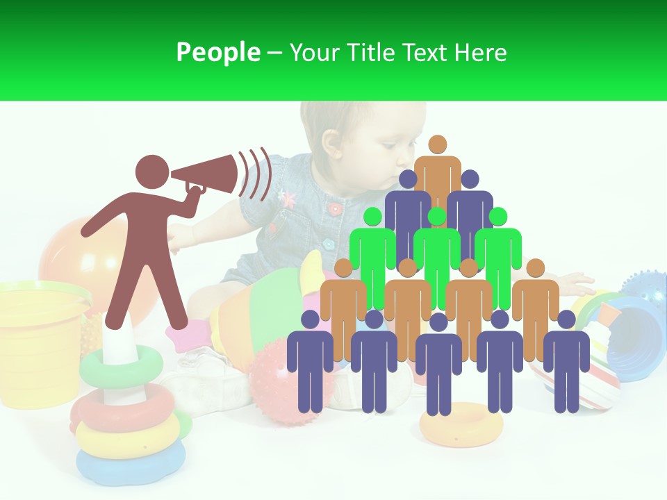 A Baby Playing With Toys On A White Background PowerPoint Template