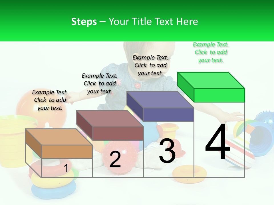 A Baby Playing With Toys On A White Background PowerPoint Template