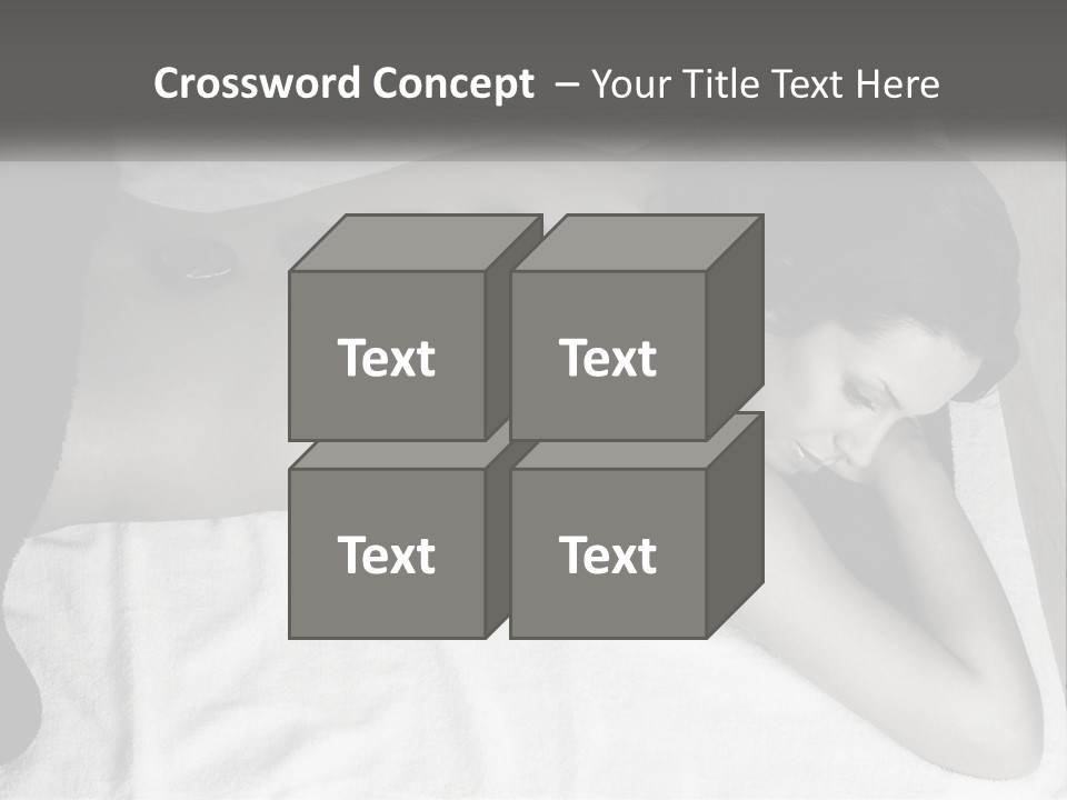 A Woman Laying On Top Of A Towel Covered In Stones PowerPoint Template